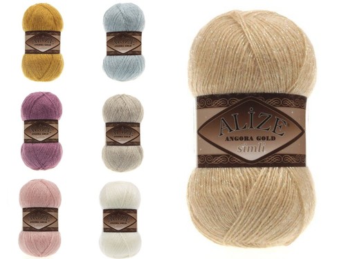 Alize angora gold simli wolle - gold,