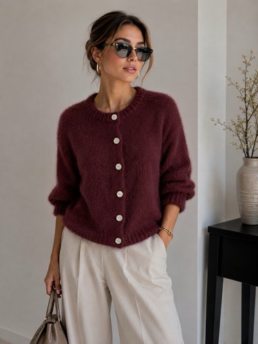 Damen strickjacke angora - strickjacke,