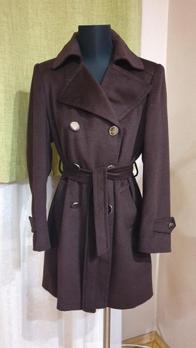 Women coat brown angora m - angora,