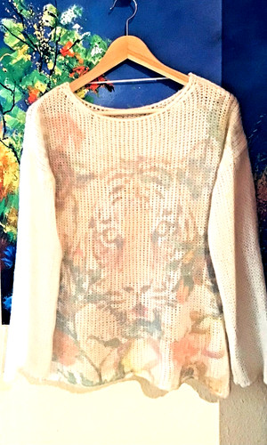 Weisser angora pullover mit - weisser,