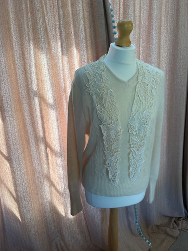 Vintage creme lammwolle - creme,