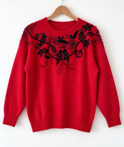 Vintage 80s red angora - vintage,