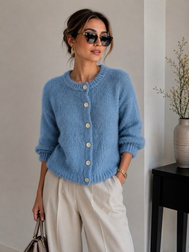 Damen strickjacke angora - strickjacke,