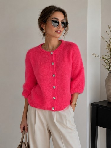 Damen strickjacke angora - damen,